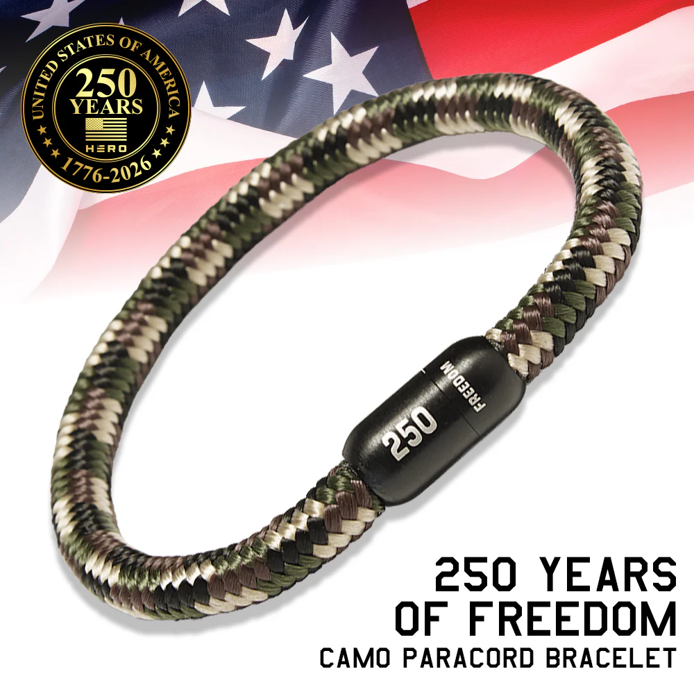 Special Military Appreciation Month Offer (Med, Lg, XL ONLY) -250 Years Of Freedom Camo Paracord Bracelet
