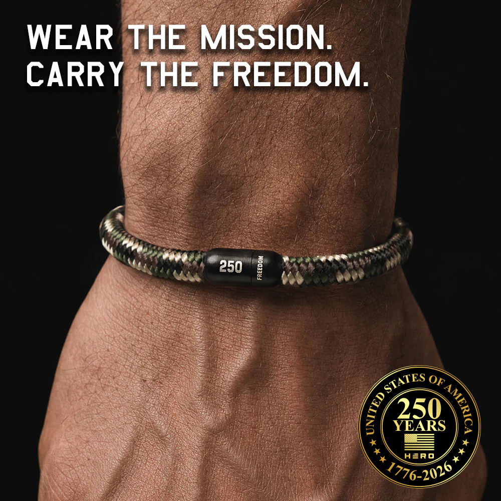 Special Military Appreciation Month Offer (Med, Lg, XL ONLY) -250 Years Of Freedom Camo Paracord Bracelet - Image 2