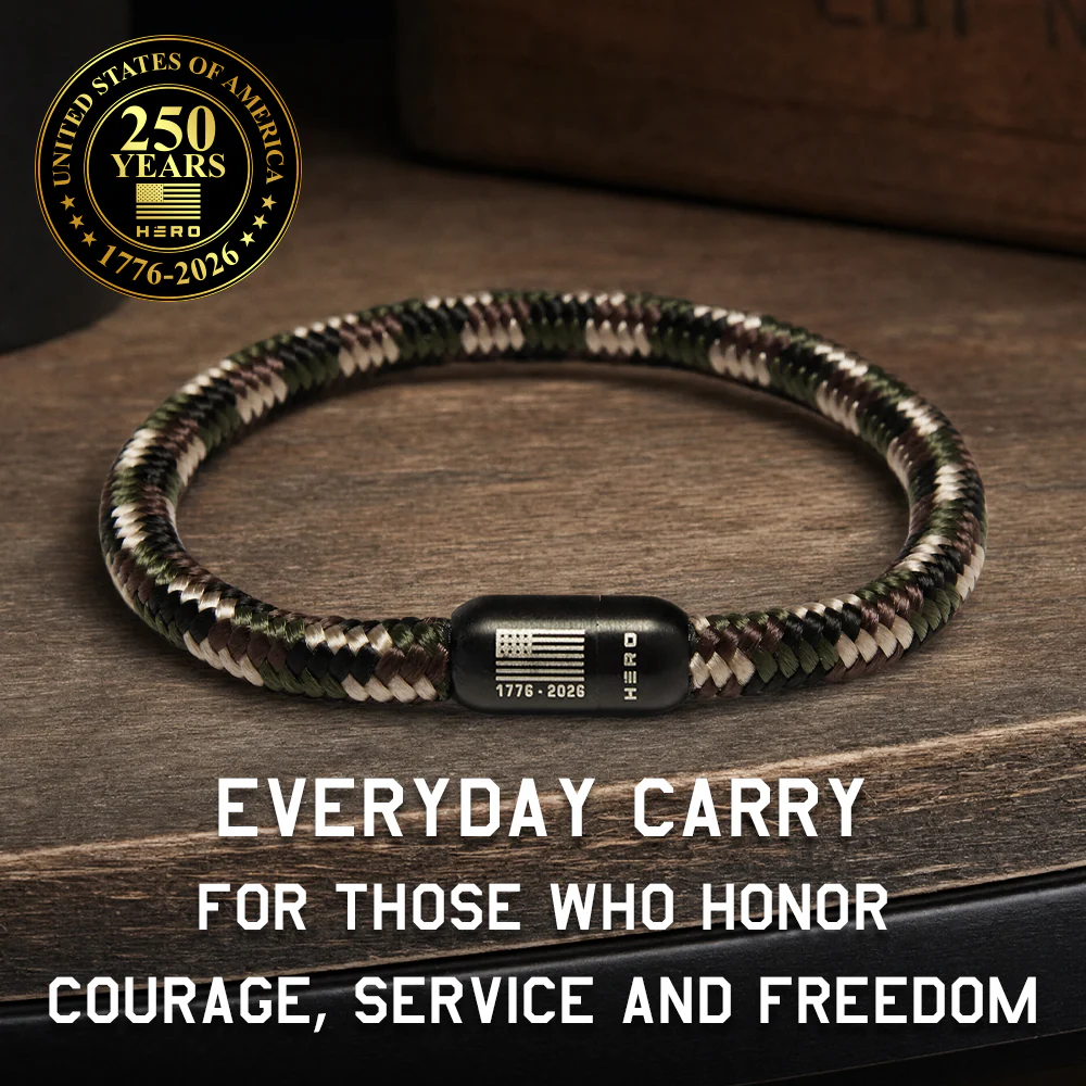 Special Military Appreciation Month Offer (Med, Lg, XL ONLY) -250 Years Of Freedom Camo Paracord Bracelet - Image 3