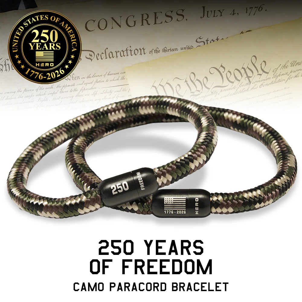 Special Military Appreciation Month Offer (Med, Lg, XL ONLY) -250 Years Of Freedom Camo Paracord Bracelet - Image 4