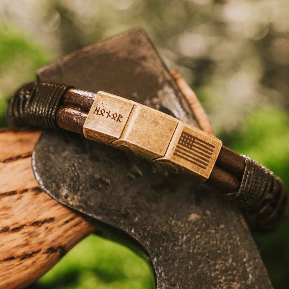 Additional 1/2" Length Extender Link for Viking Honor "Attack, Never Yield" Leather Morse Code Bracelet - Image 2