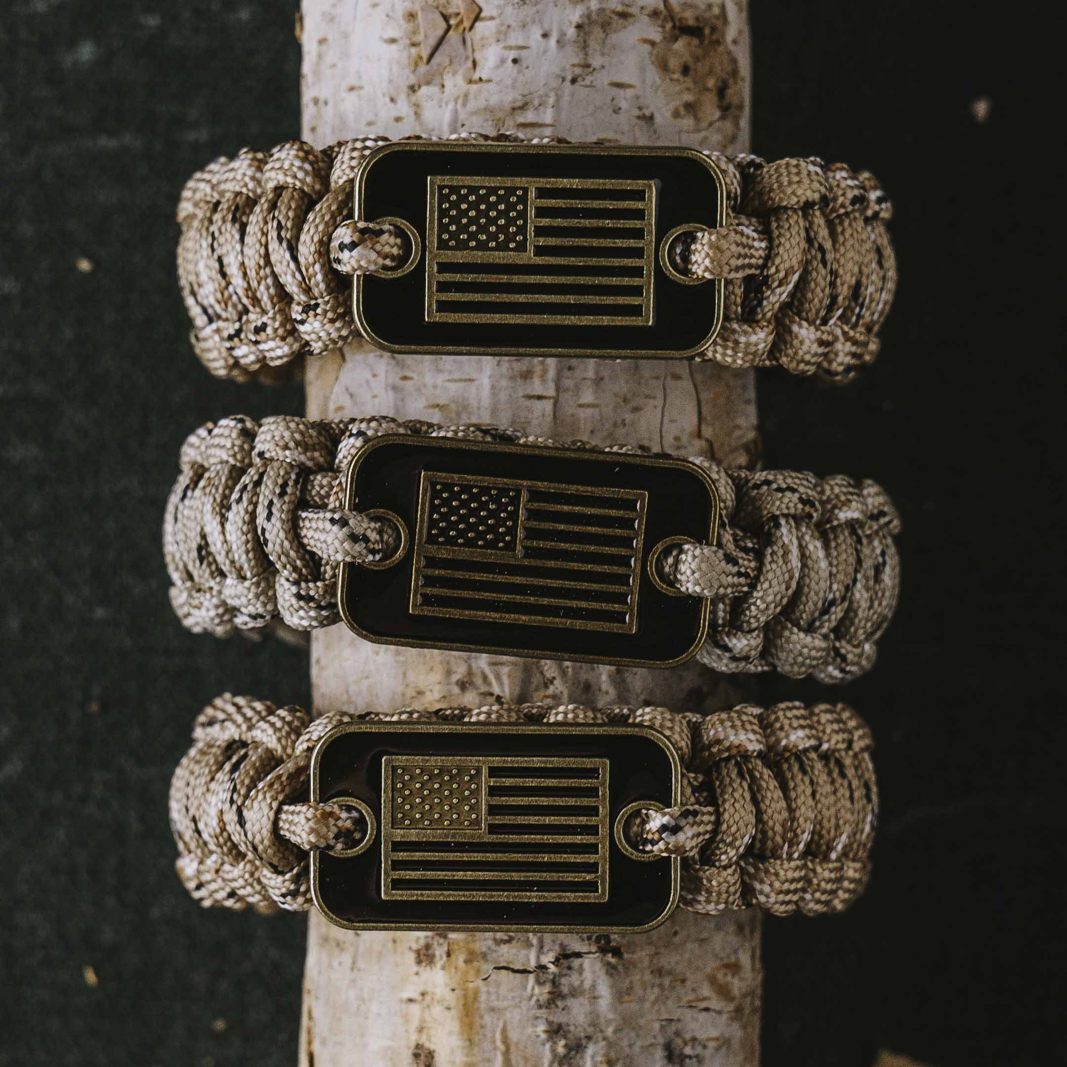 Band Of Brothers Desert Camo Paracord Bracelets - Set of 3