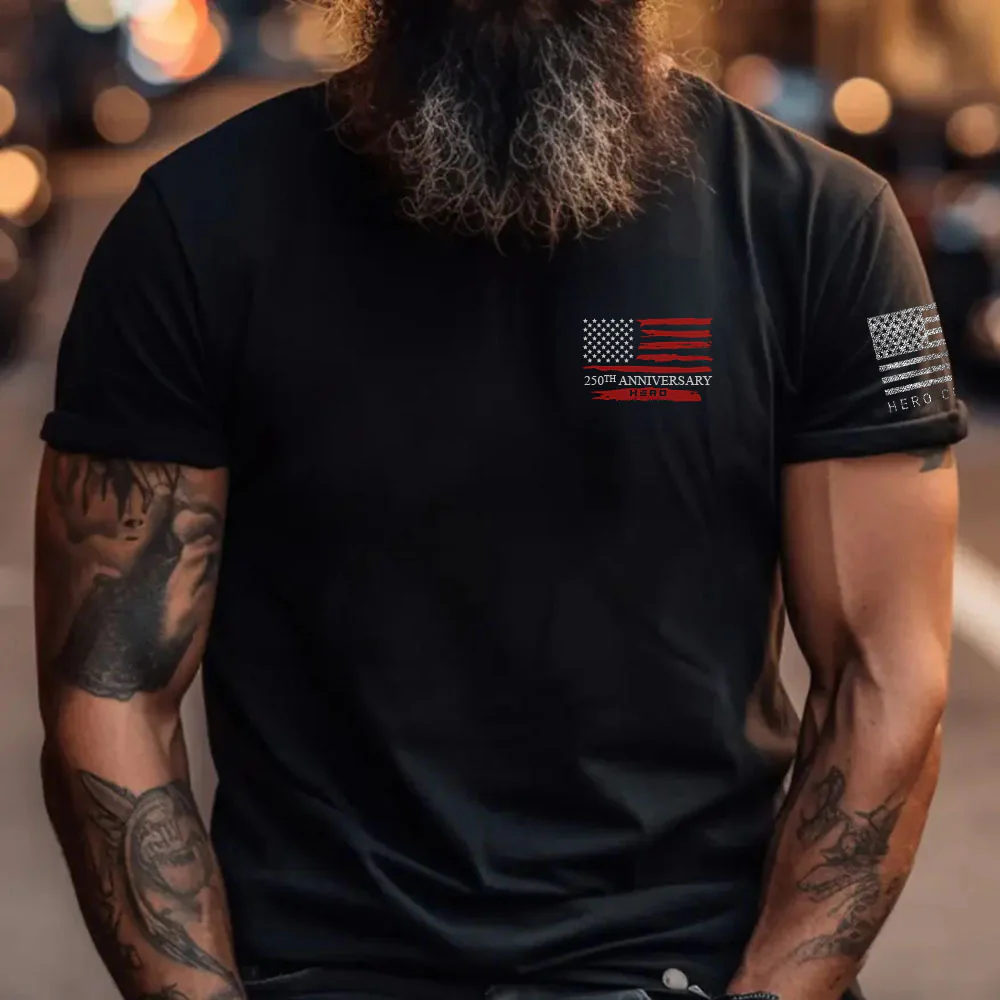 Hero Company Men's USA 250th Anniversary Black Tee - Image 2