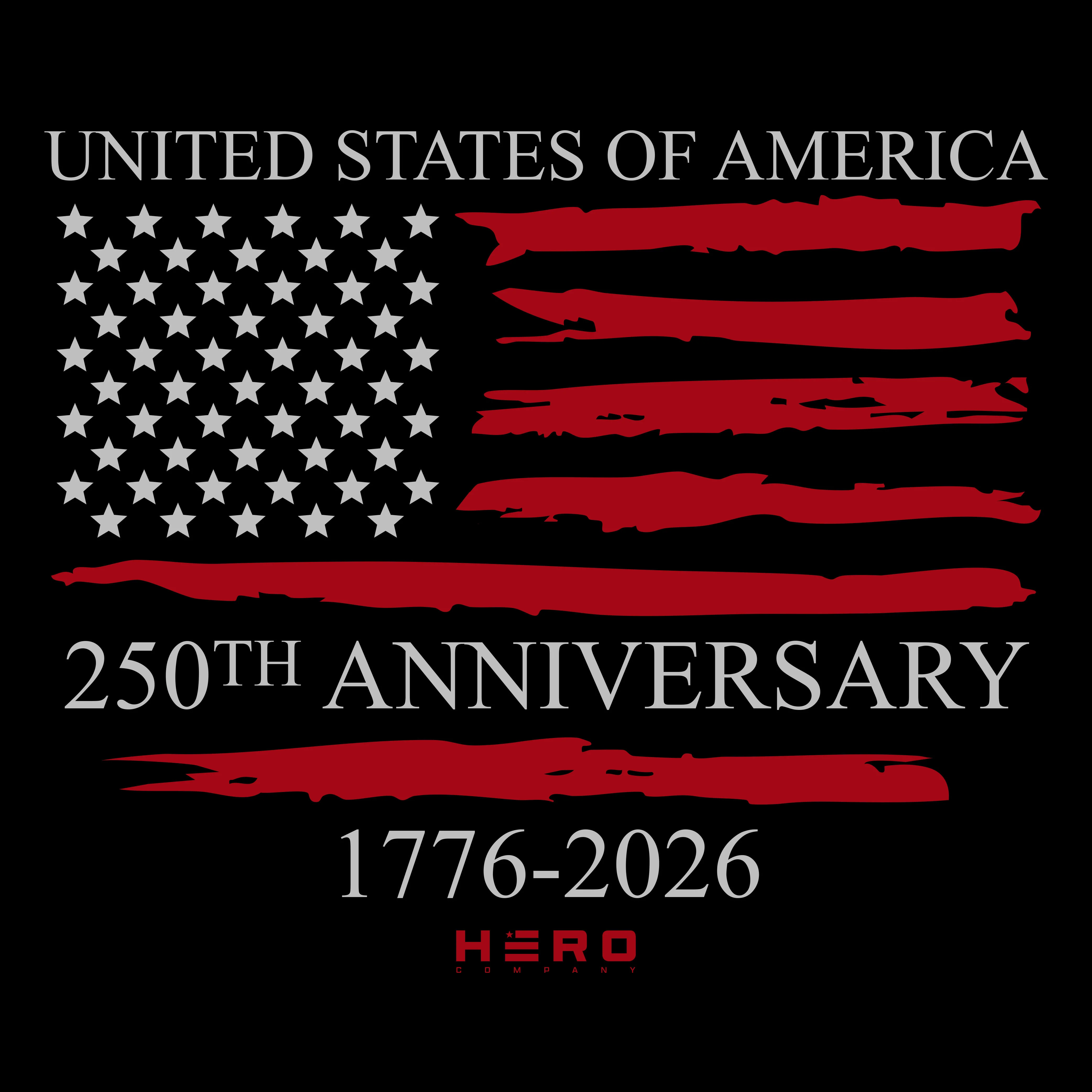Hero Company Men's USA 250th Anniversary Black Tee - Image 3