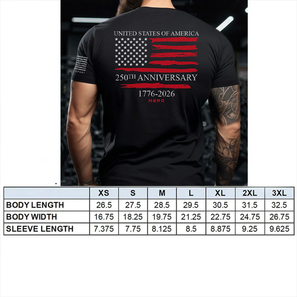 Hero Company Men's USA 250th Anniversary Black Tee - Image 4