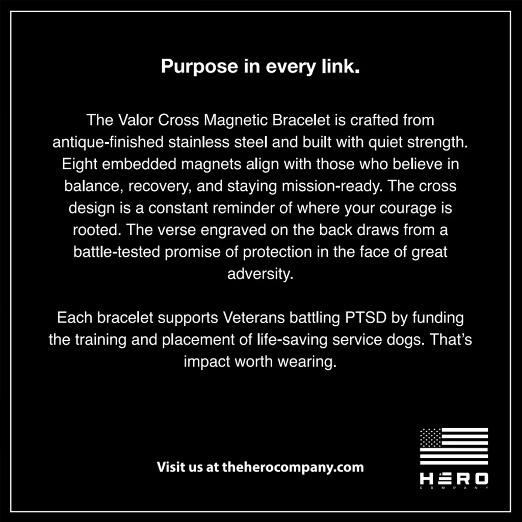 Valor Cross Magnetic Black Bracelet - Image 9