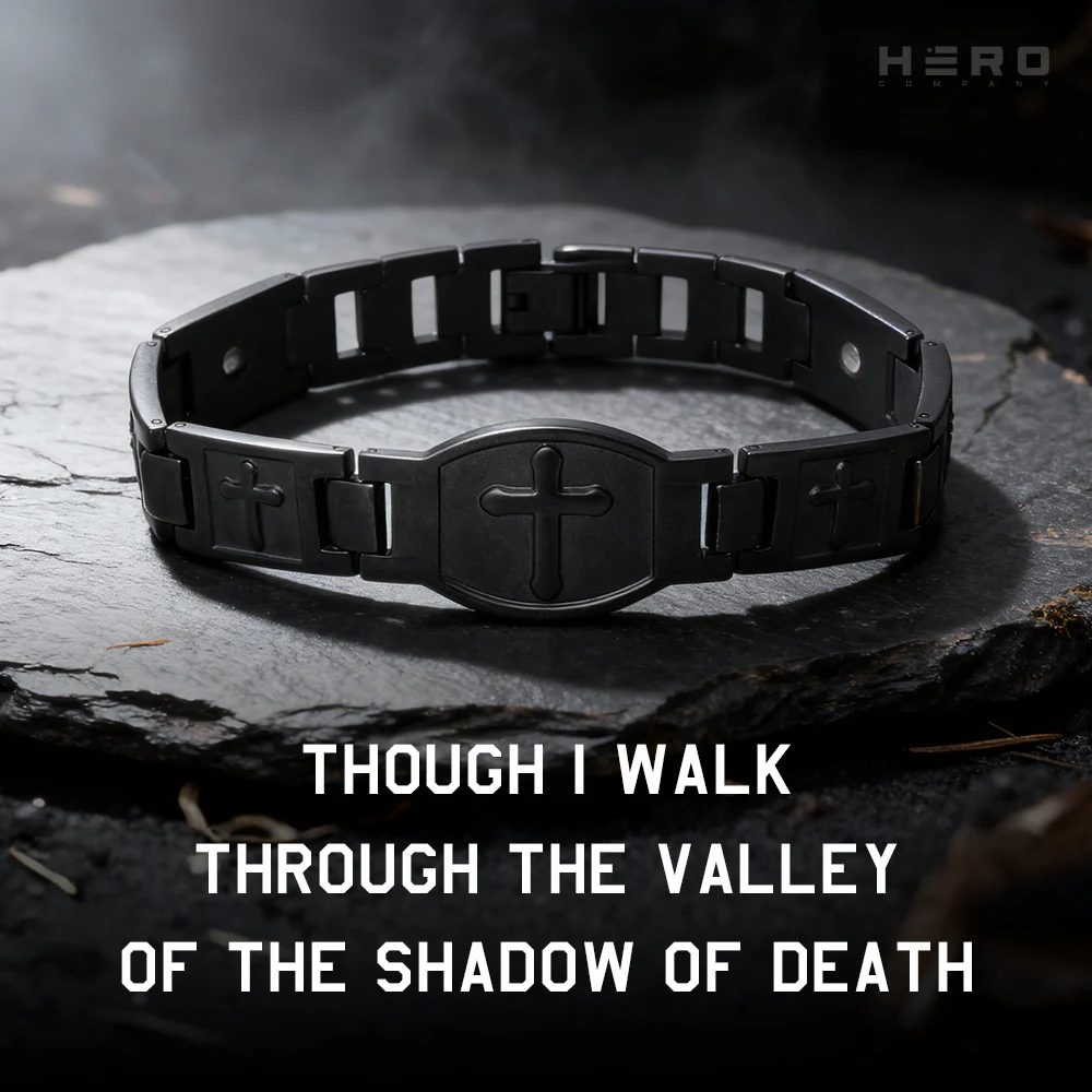 Valor Cross Magnetic Black Bracelet - Image 2