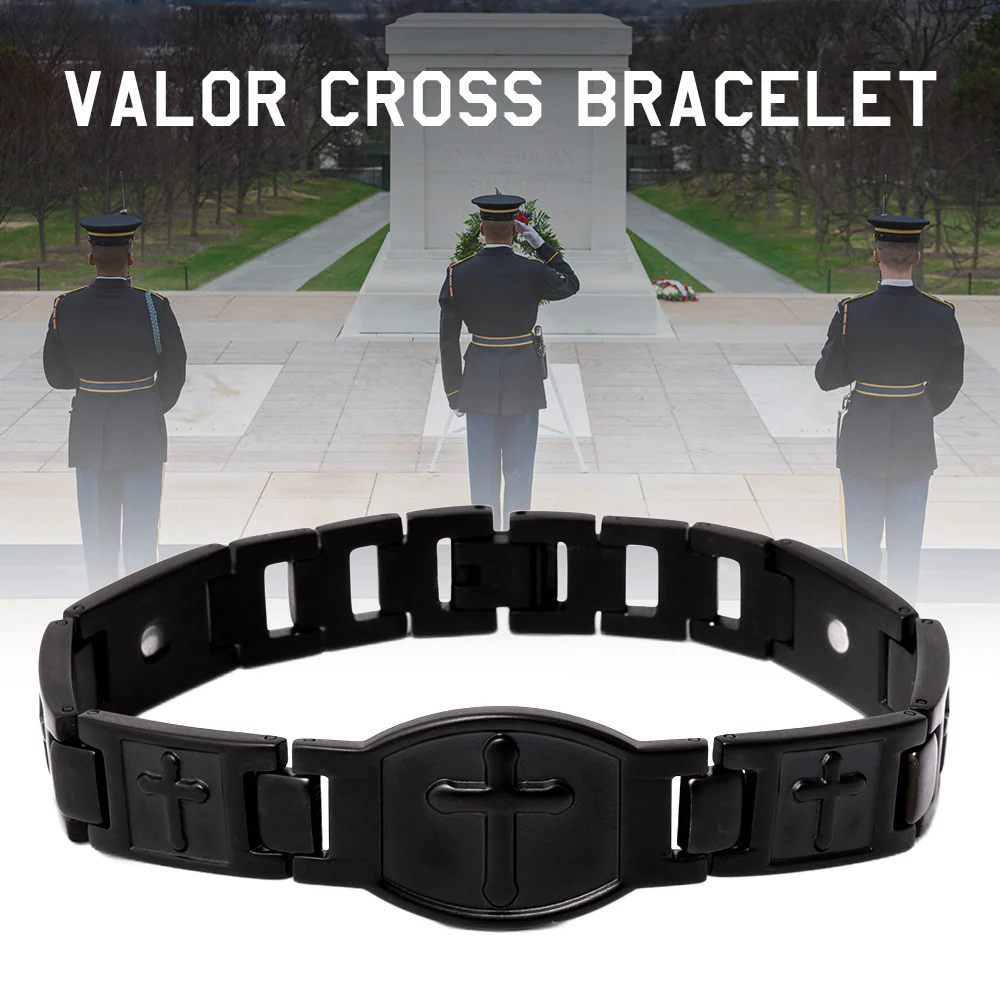 Valor Cross Magnetic Black Bracelet - Image 5