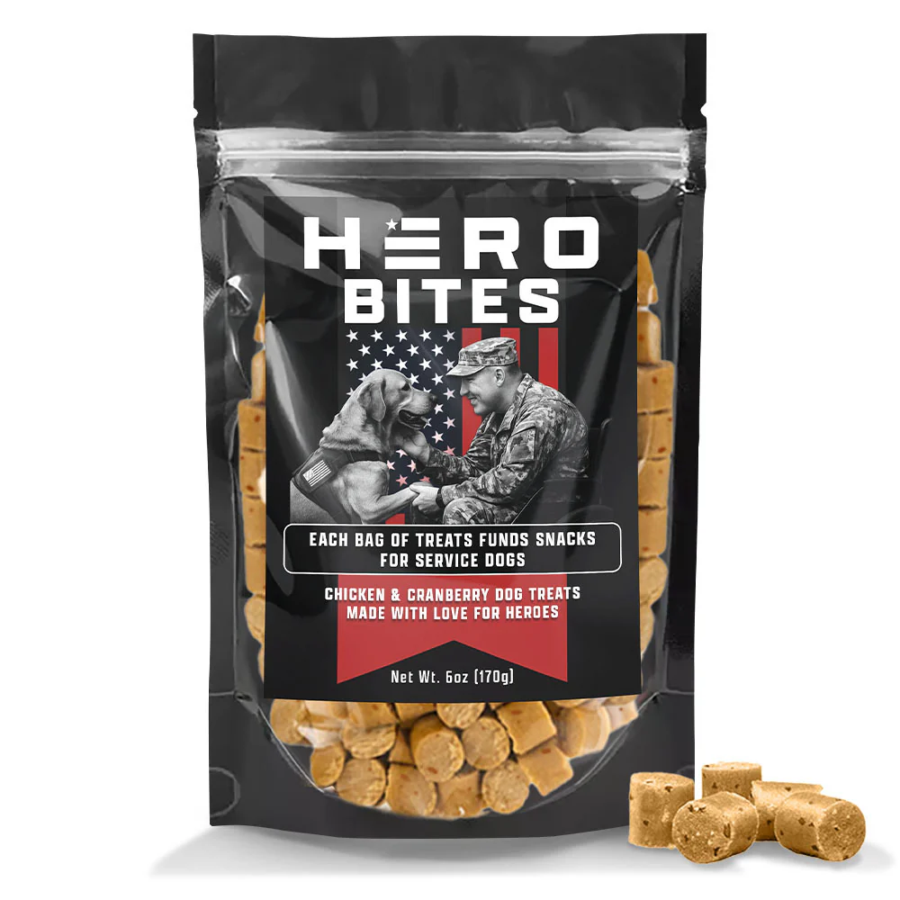 FREE Hero Bites with Purchase of The Hero Company Men's Dogs & Freedom Tee: Helps Pair Veterans With A Service Dog or Shelter Dog - Image 5