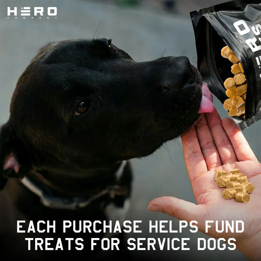 FREE Hero Bites with Purchase of The Hero Company Men's Dogs & Freedom Tee: Helps Pair Veterans With A Service Dog or Shelter Dog - Image 6