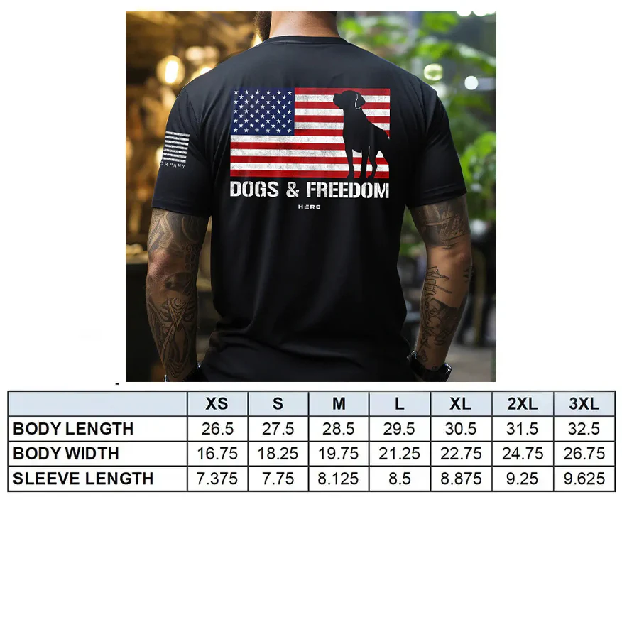 FREE Sherman Tank Track Titanium Magnetic Bracelet with Purchase of Hero Company American Flag Dogs & Freedom Black Tee - Image 5