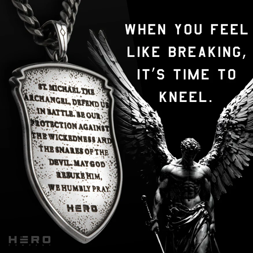 FREE  St. Michael’s Shield Defend Us In Battle Necklace with Purchase of Men's Saint Michaels Tee : Helps Pair Veterans With A Service Dog or Shelter Dog - Image 10