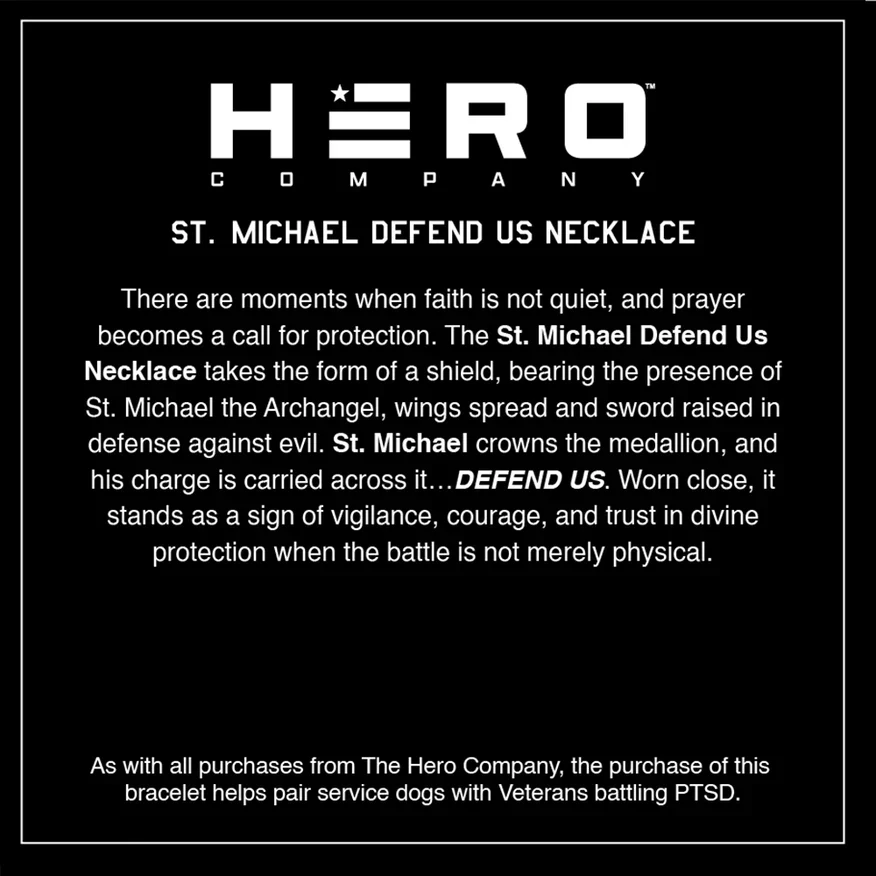 FREE  St. Michael’s Shield Defend Us In Battle Necklace with Purchase of Men's Saint Michaels Tee : Helps Pair Veterans With A Service Dog or Shelter Dog - Image 12