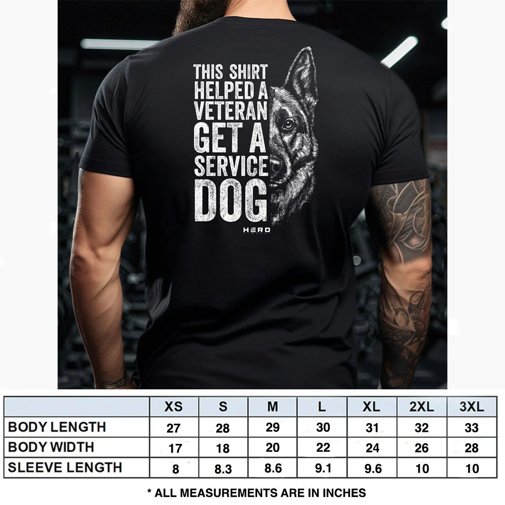 This Shirt Helped A Veteran Get A Service Dog - Shepherd Black Tee - Image 4