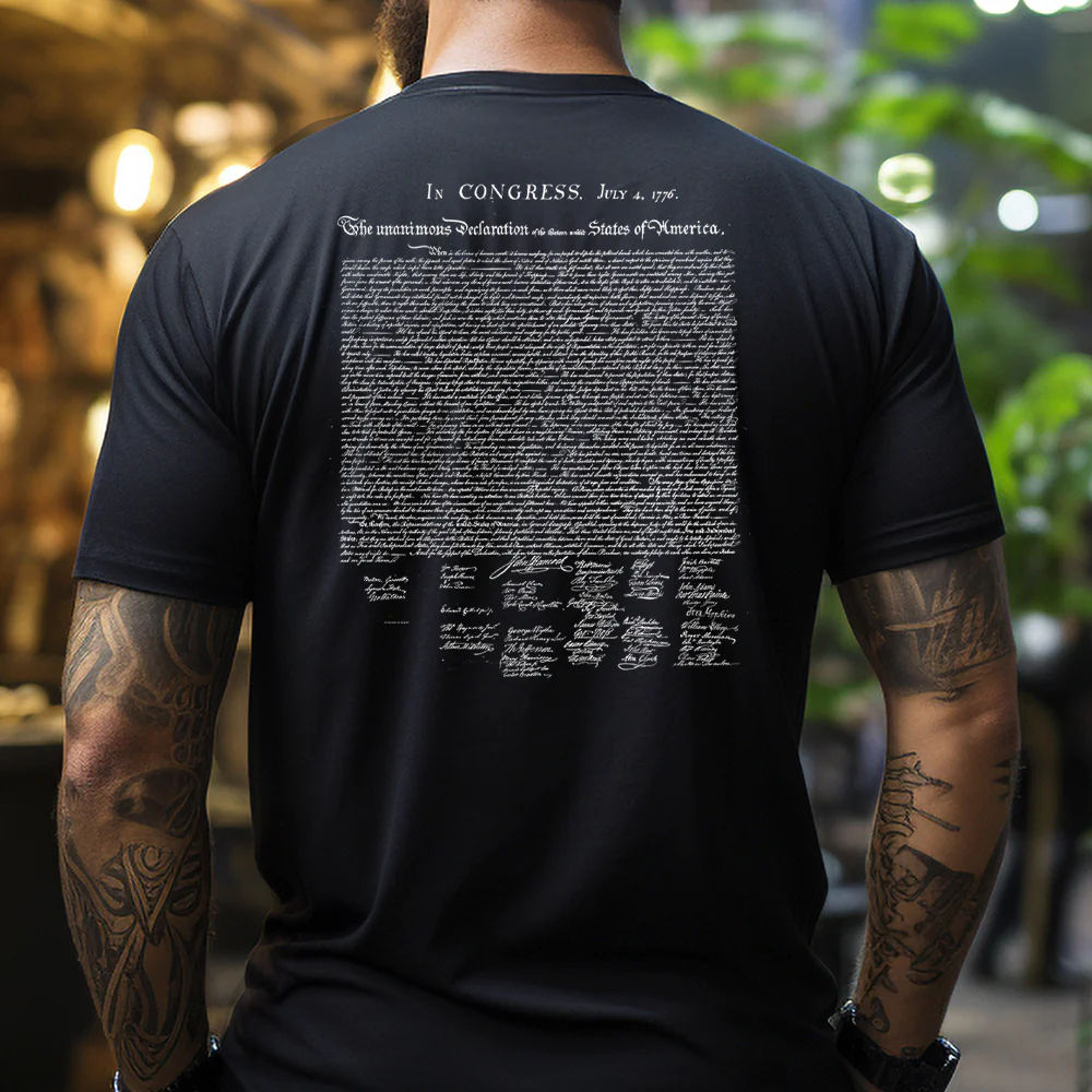 Hero Company Men's 250th Declaration Of Independence Black Tee