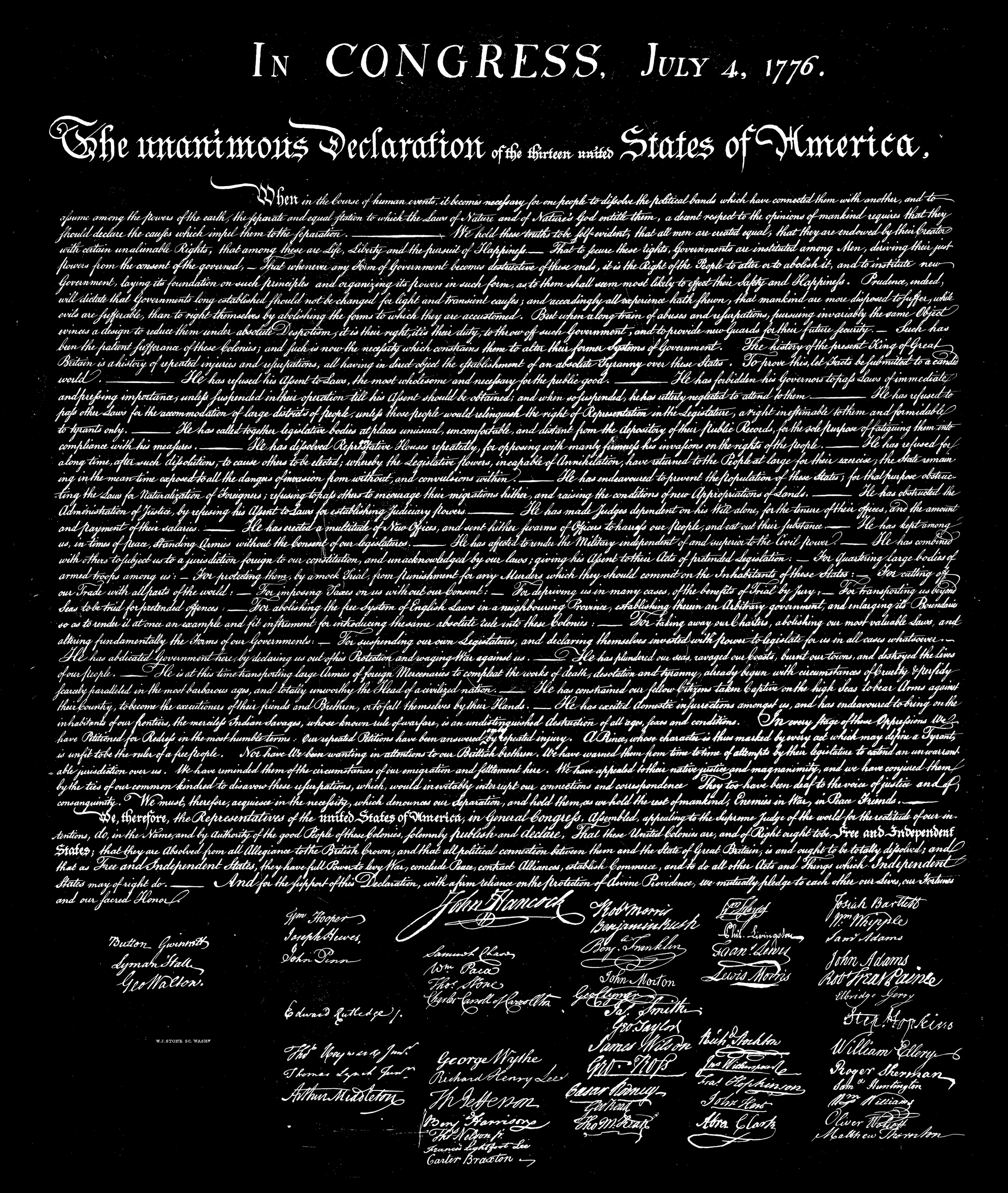 Hero Company Men's 250th Declaration Of Independence Black Tee - Image 2