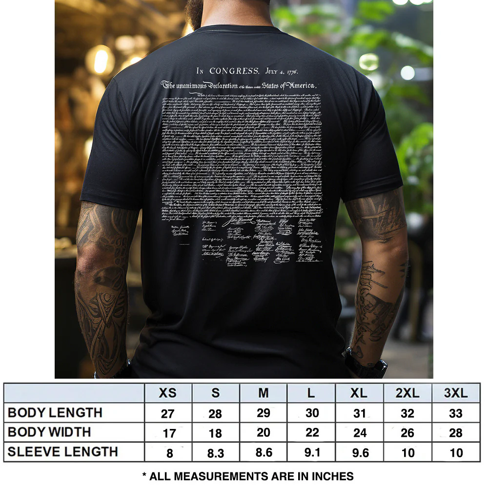 Hero Company Men's 250th Declaration Of Independence Black Tee - Image 5