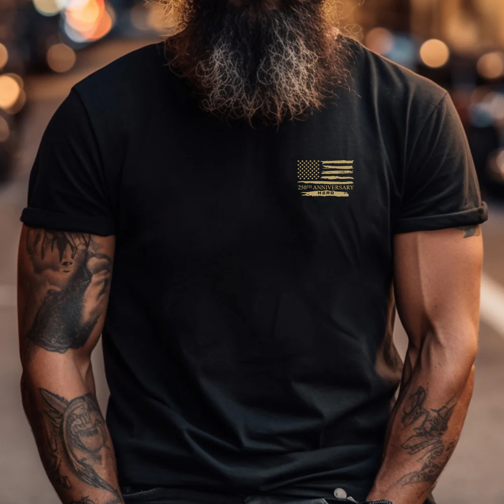 Hero Company Men's American Legacy 250 Years Black Tee - Image 3