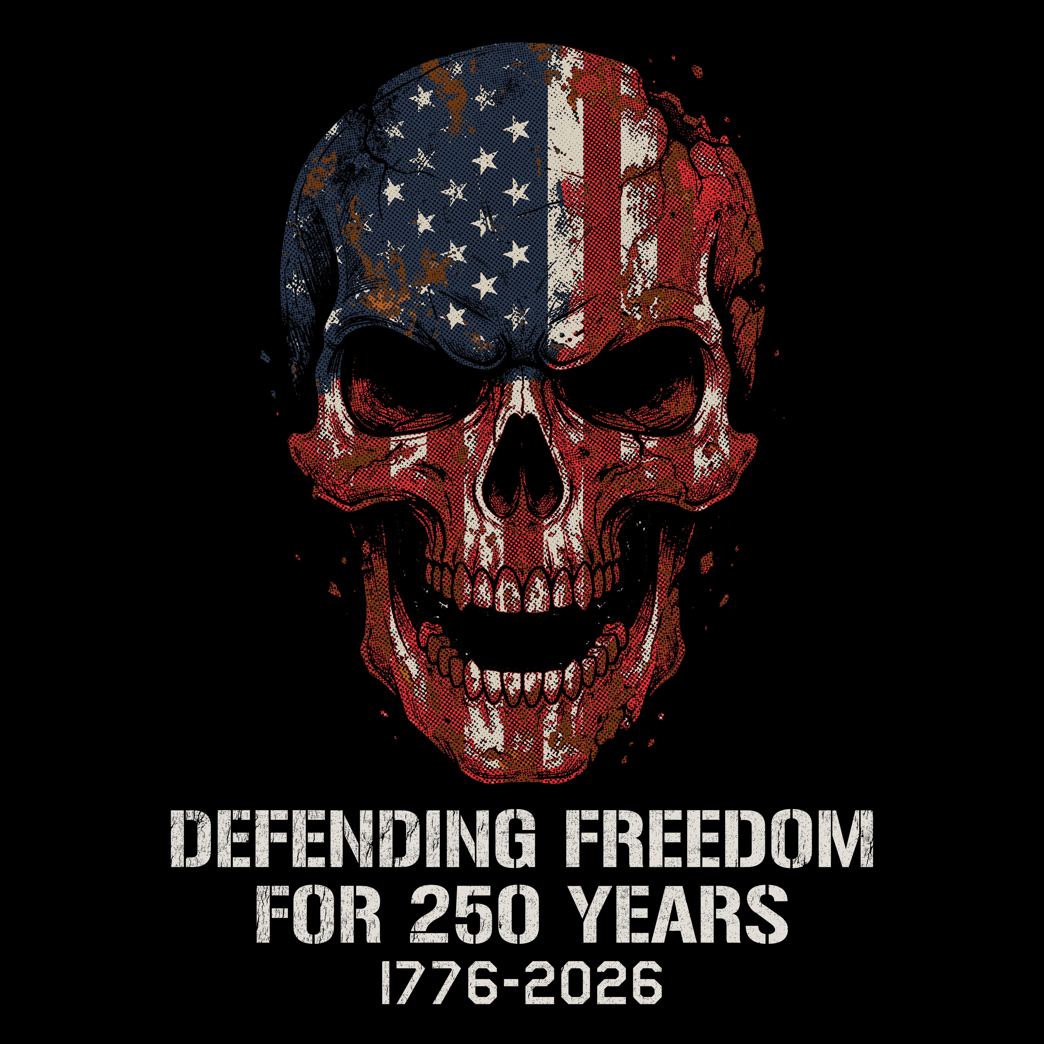 Hero Company Men's Defending Freedom For 250 Years Black Tee - Image 3