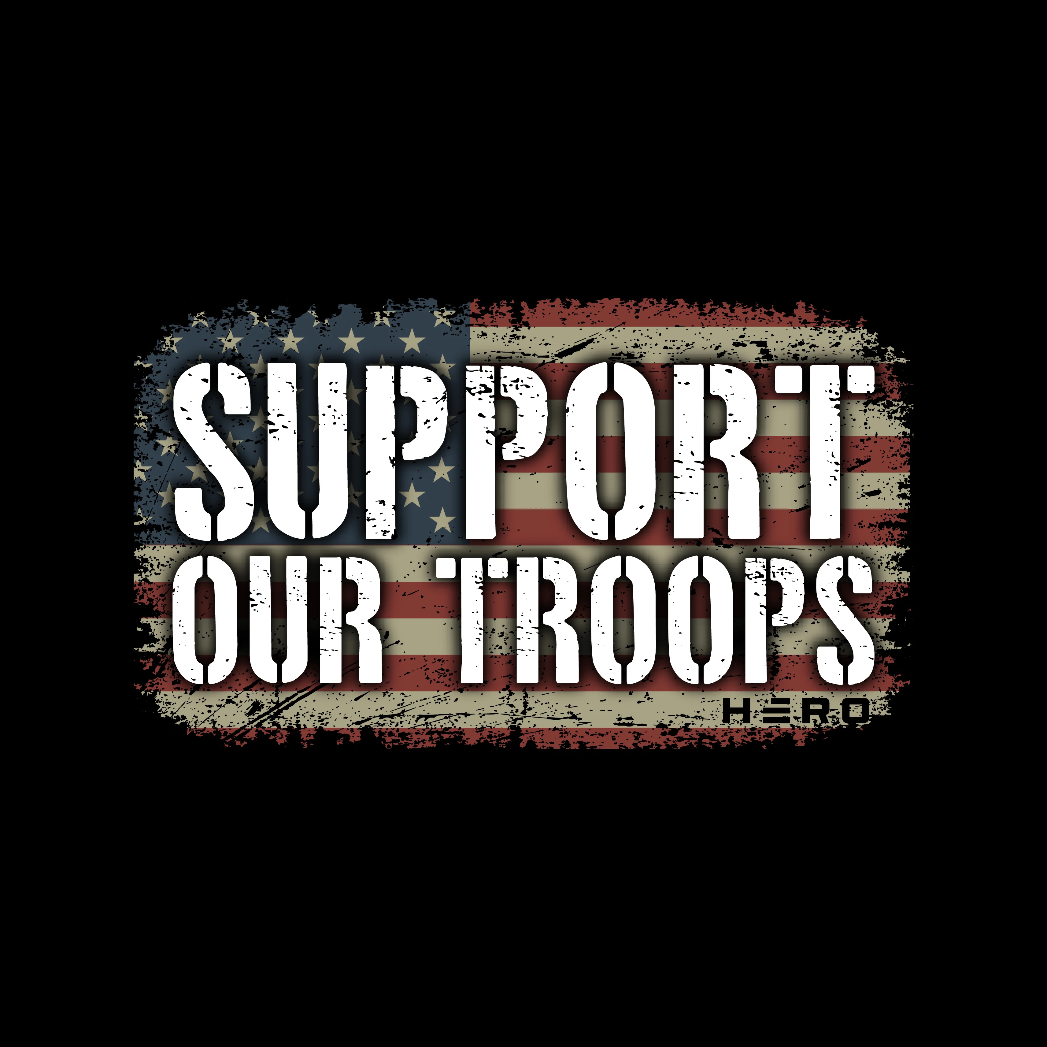 Support Our Troops Patriot Black Tee - Image 2