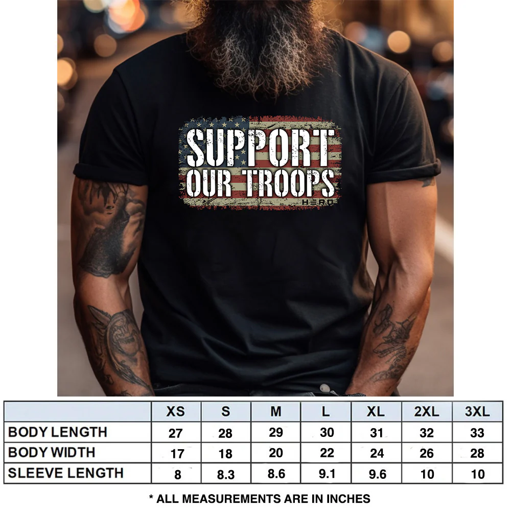 Support Our Troops Patriot Black Tee - Image 3