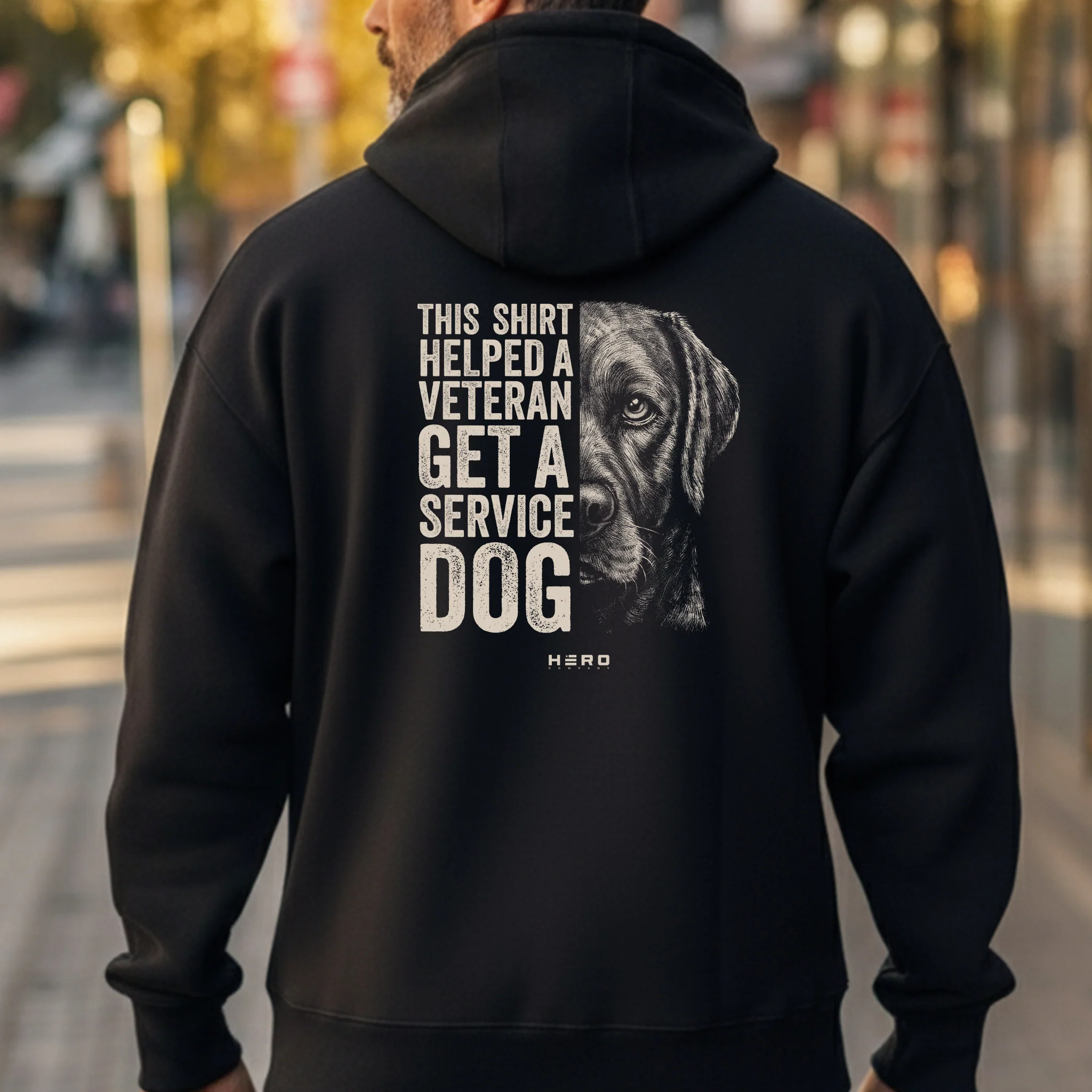Hero Company Men's This Shirt Helped A Veteran Get A Service Dog Black Premium Hoodie