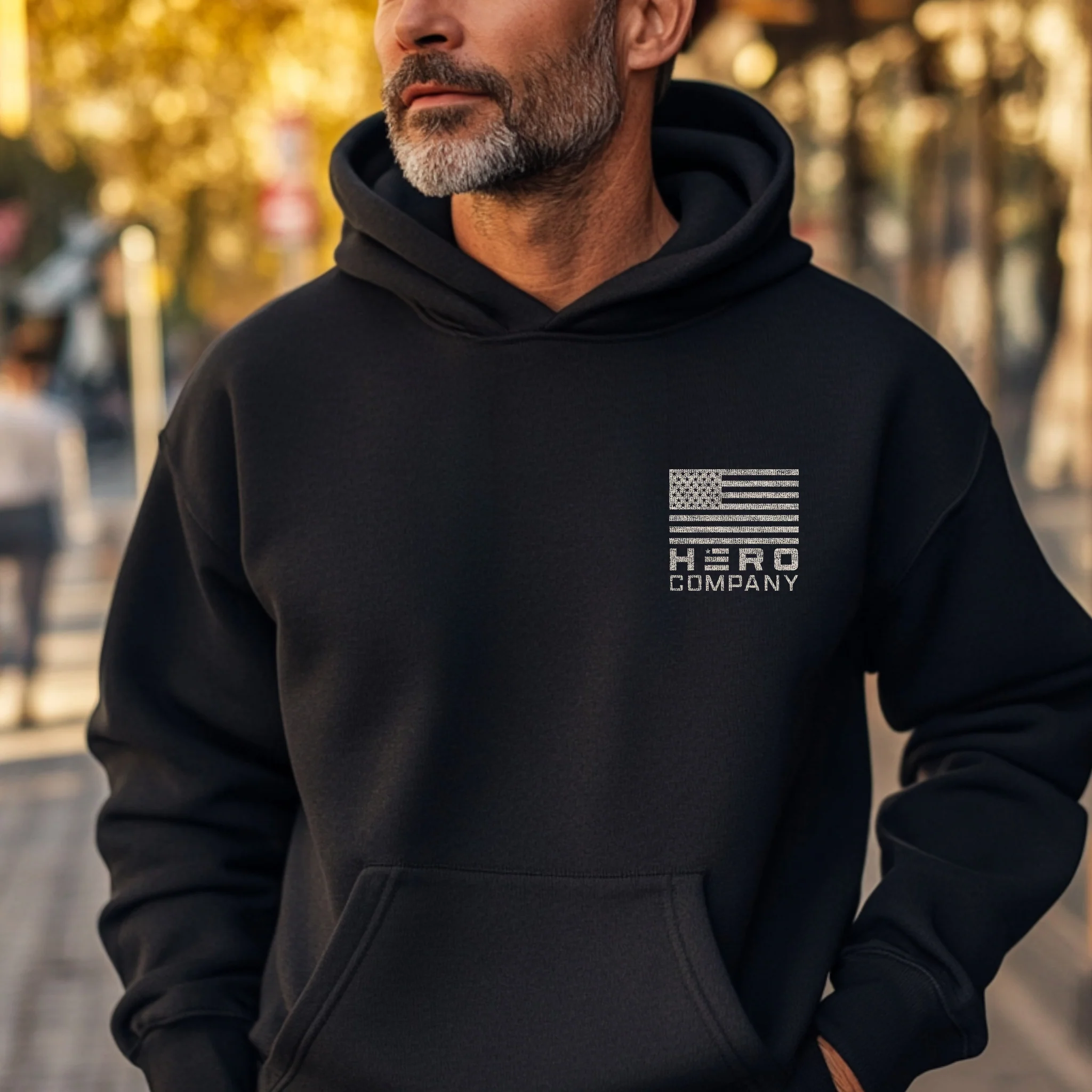 Hero Company Men's This Shirt Helped A Veteran Get A Service Dog Black Premium Hoodie - Image 2