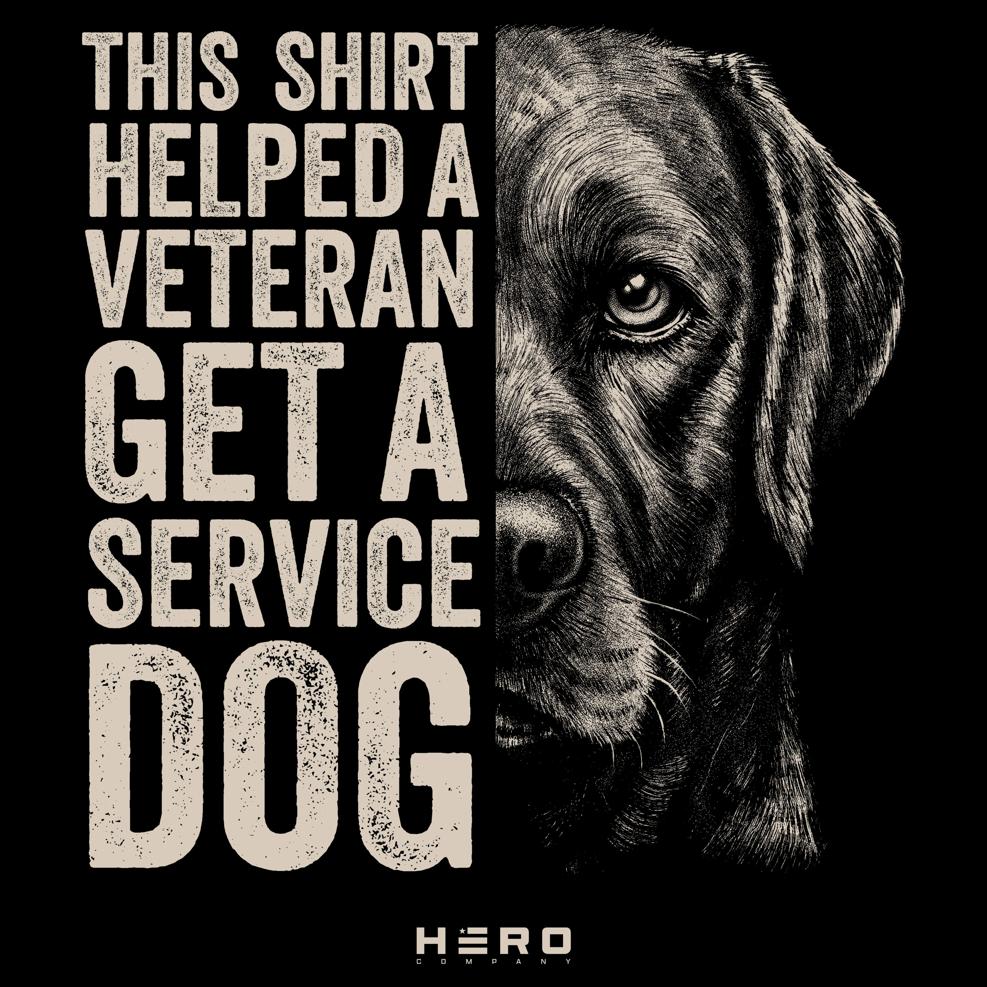 Hero Company Men's This Shirt Helped A Veteran Get A Service Dog Black Tee - Image 3