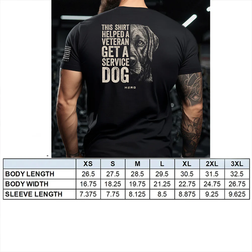 Hero Company Men's This Shirt Helped A Veteran Get A Service Dog Black Tee - Image 4