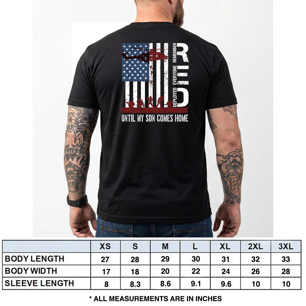 Hero Company Men's Until My Son Comes Home Black Tee - Image 5