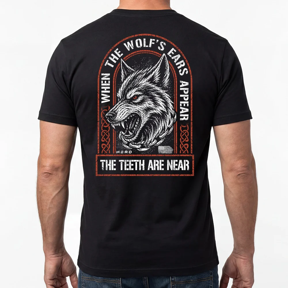 Hero Company Men's When The Wolf's Ears Appear Black Tee - Image 2