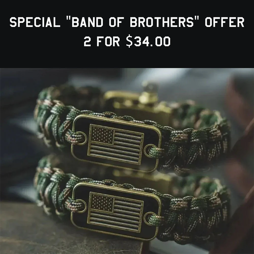 Band Of Brothers Camo Paracord Bracelets - Set of 2