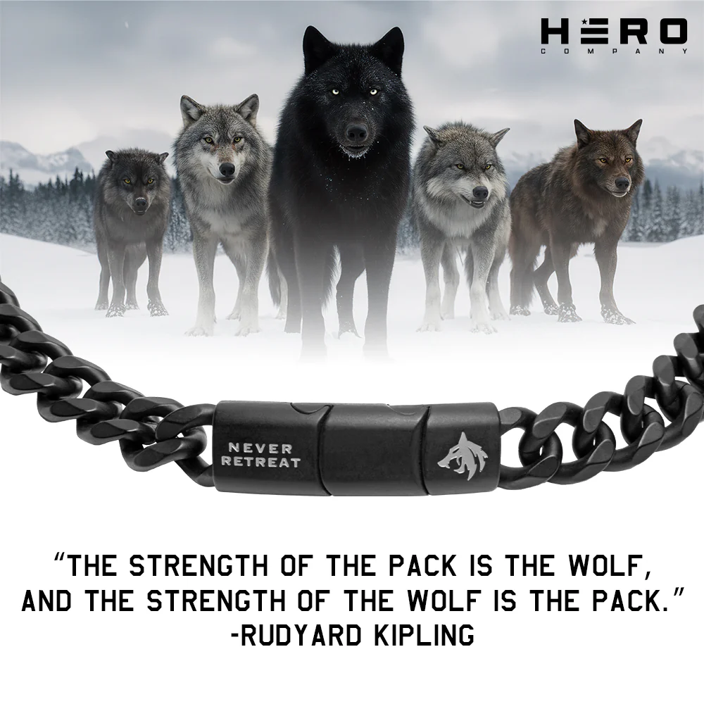 Military Appreciation DEAL! R.E.D. Tiger's Eye Never Forget Bracelet and Never Retreat Alpha Wolf Cuban Link Necklace: Helps Pair Veterans With A Service Dog Or Shelter Dog - Image 14