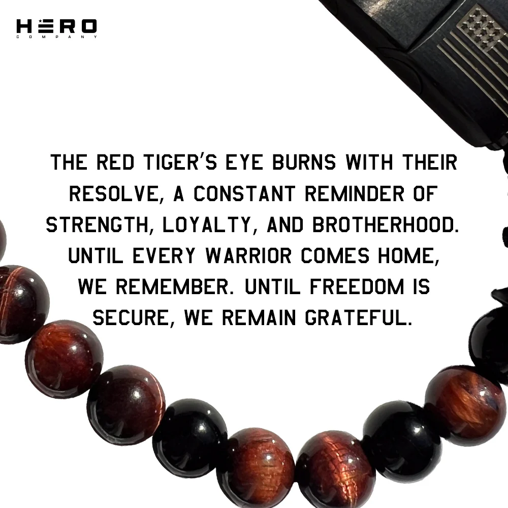 Military Appreciation DEAL! R.E.D. Tiger's Eye Never Forget Bracelet and Never Retreat Alpha Wolf Cuban Link Necklace: Helps Pair Veterans With A Service Dog Or Shelter Dog - Image 7