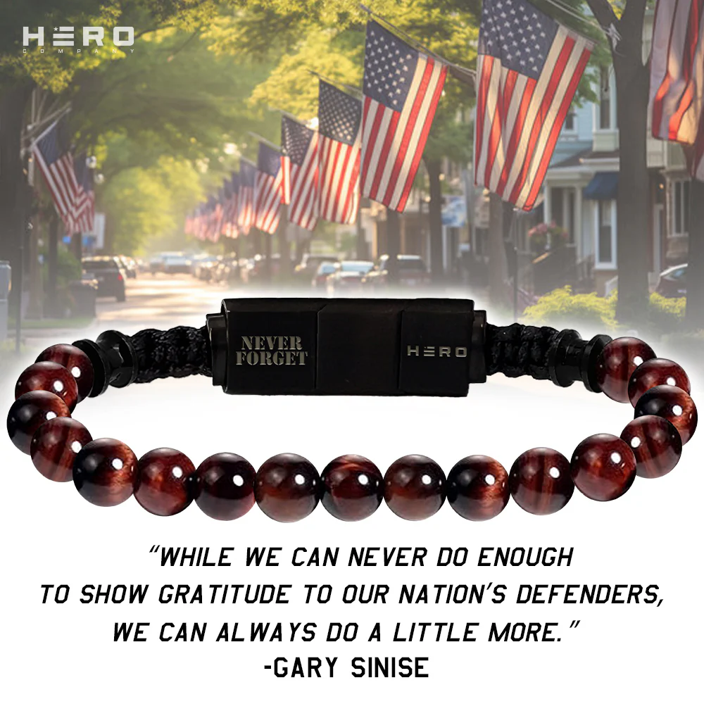 Military Appreciation DEAL! R.E.D. Tiger's Eye Never Forget Bracelet and Never Retreat Alpha Wolf Cuban Link Necklace: Helps Pair Veterans With A Service Dog Or Shelter Dog - Image 8