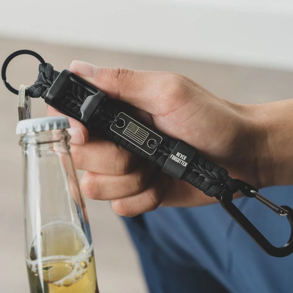 Never Forgotten Black Paracord Bracelet With Matching Keychain - Image 11