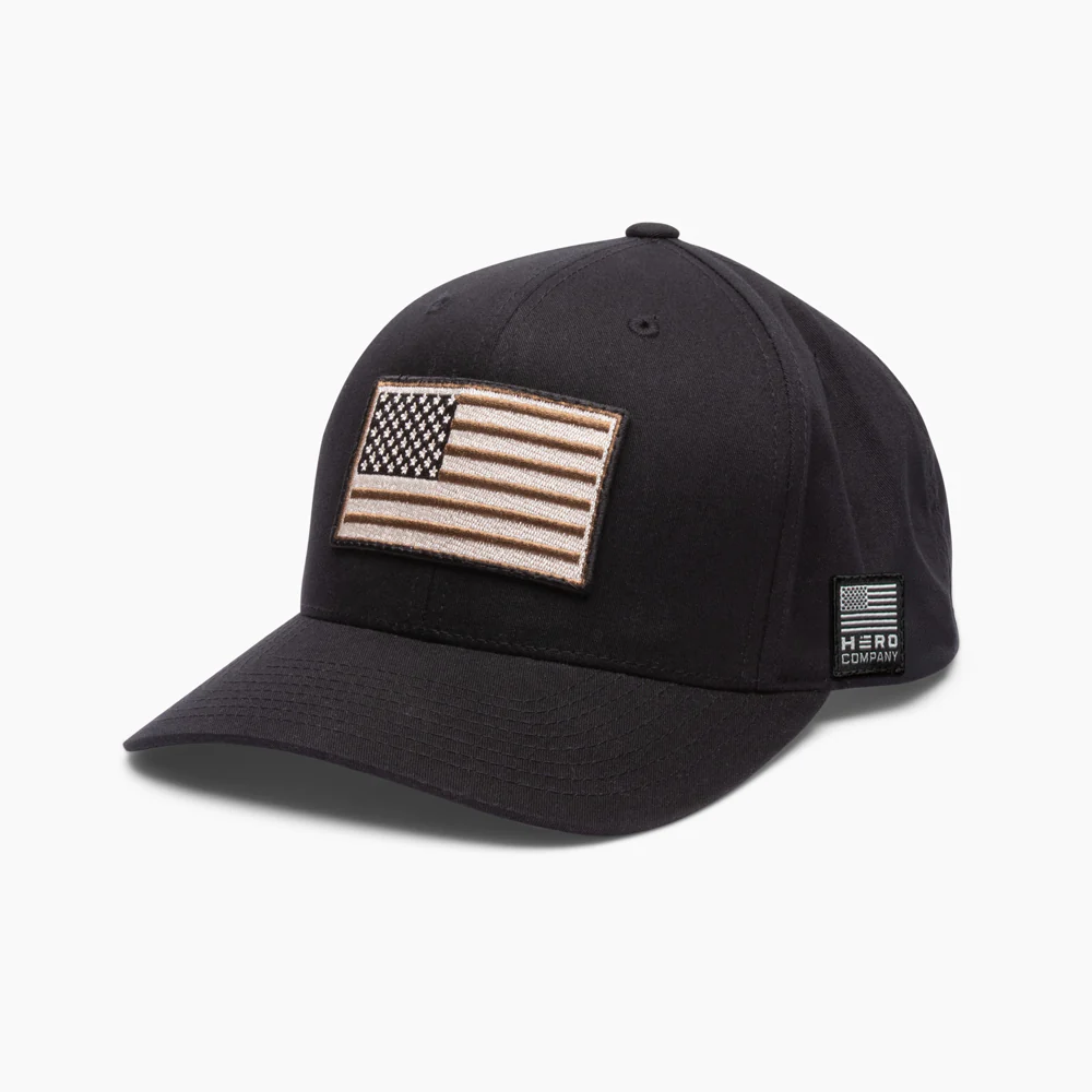 The Hero Company American Flag Hat - Black - Image 3